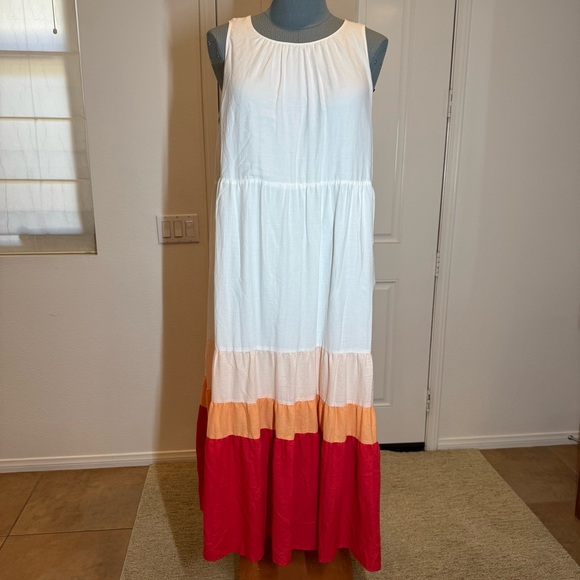 Ava & Viv Vibrant Tiered Maxi Dress plus size 2X - Picture 2 of 6